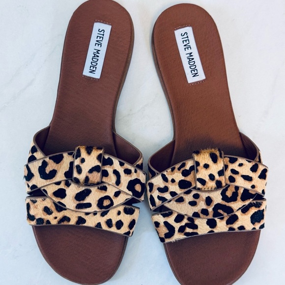 VIVIEN LEOPARD – Steve Madden Leopard Print Sandals Slides - Picture 4 of 6